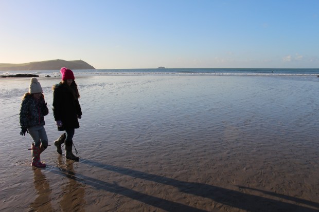 Reflections on the sea at Polzeath
